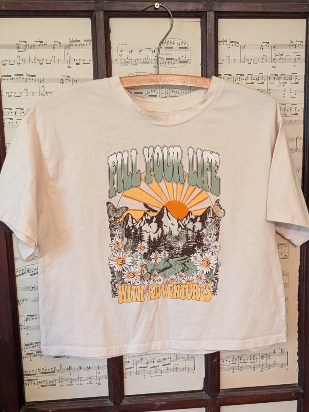 70s Graphic Crop Top 100% cotton medium